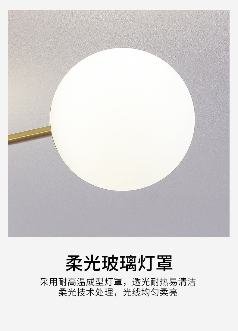 All-Copper Ceiling Light Nordic Creative Lighting Living Room Light Master Bedroom Ceiling Light Post-Modern Minimalist Dining Room Light