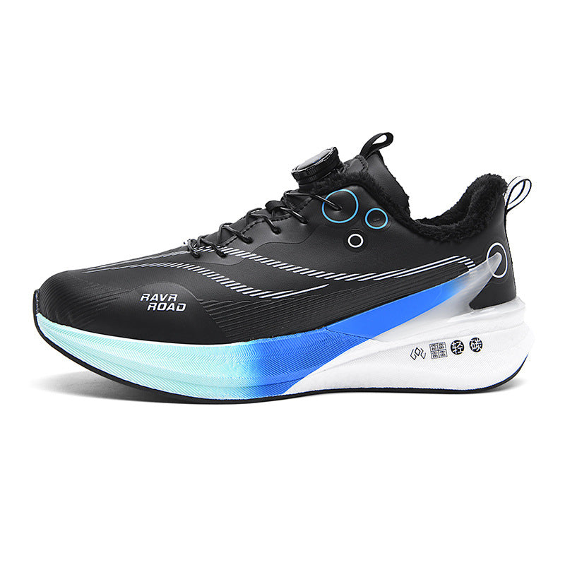 Red Rabbit8PRO Real Explosive Carbon Plate Youth Racing Leather Surface Fleece-Lined Warm Running Shoes for Men and Women with Rotating Buckle Sports Shoes