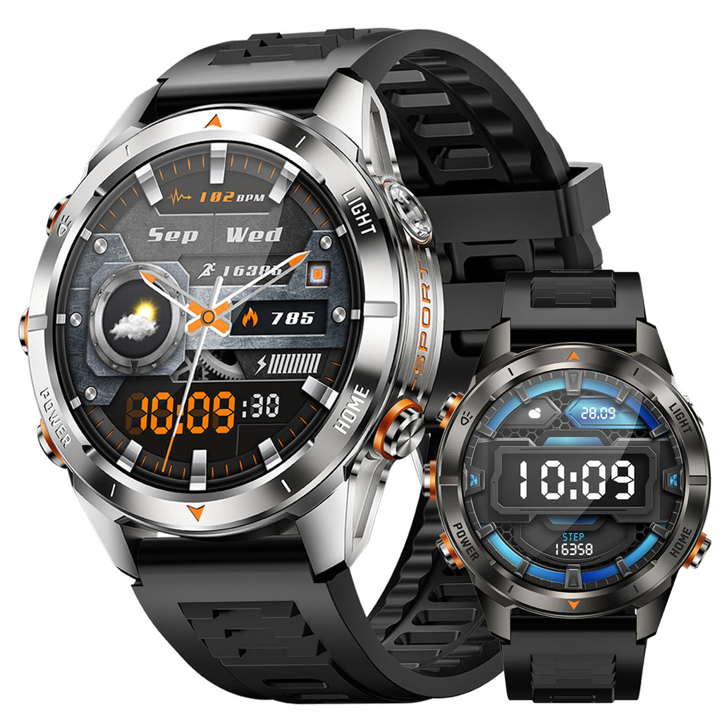 KT80Smart Watch Bluetooth Call True Heart Rate Step Sleep Monitoring IP68Deep Waterproof Flashlight Three-Proof