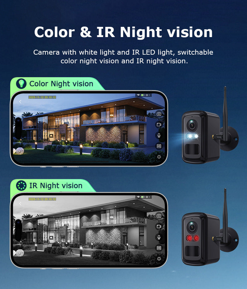 WiFi Base Station Camera Outdoor Solar Camera One-to-Four Home Use WiFi Battery Camera Set