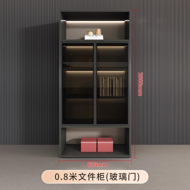 Boss Office Light Luxury Wooden Archive File Cabinet Archive Cabinet Storage Bookcase Manager Room Background Cabinet