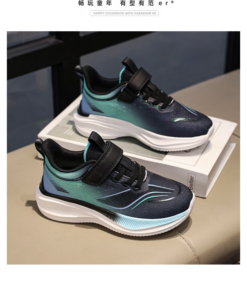 Children's Ultra-light Shock-absorbing Anti-slip Running Shoes Spring and Summer Medium and Large Children's Mesh Breathable Sports Shoes Children's Shoes Breathable Shock-absorbing