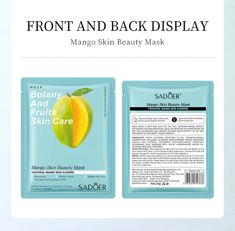 Fruit Mask SADOER Avocado Rose Hydrating Moisturizing Tablets Cross-border Foreign Trade Skincare Wholesale