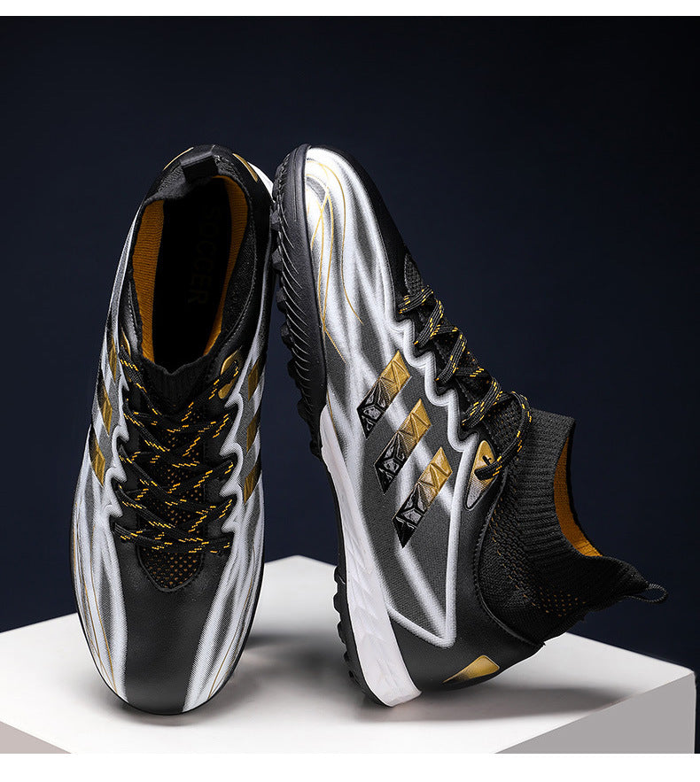 New high-top soccer shoes for men and women AG Spike TF Broken Nail Youth Student Grassland Competition Training Shoes