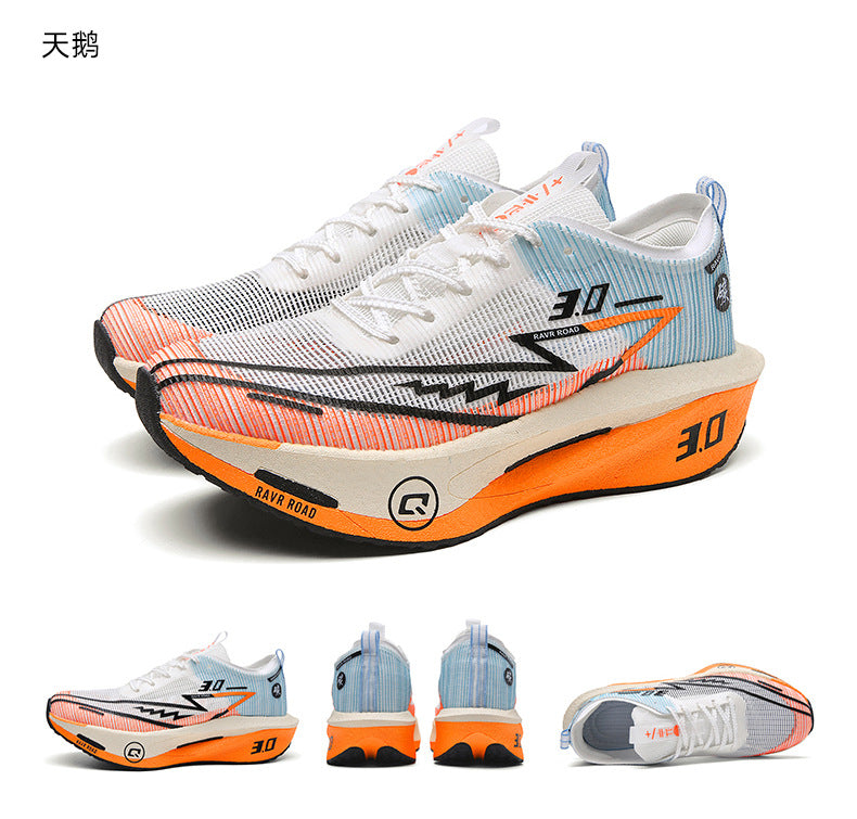 2025New Fashionable Casual Breathable Comfortable Running Shoes with Real Carbon Plate High Elasticity Shock Absorption for Student Training Sports Shoes