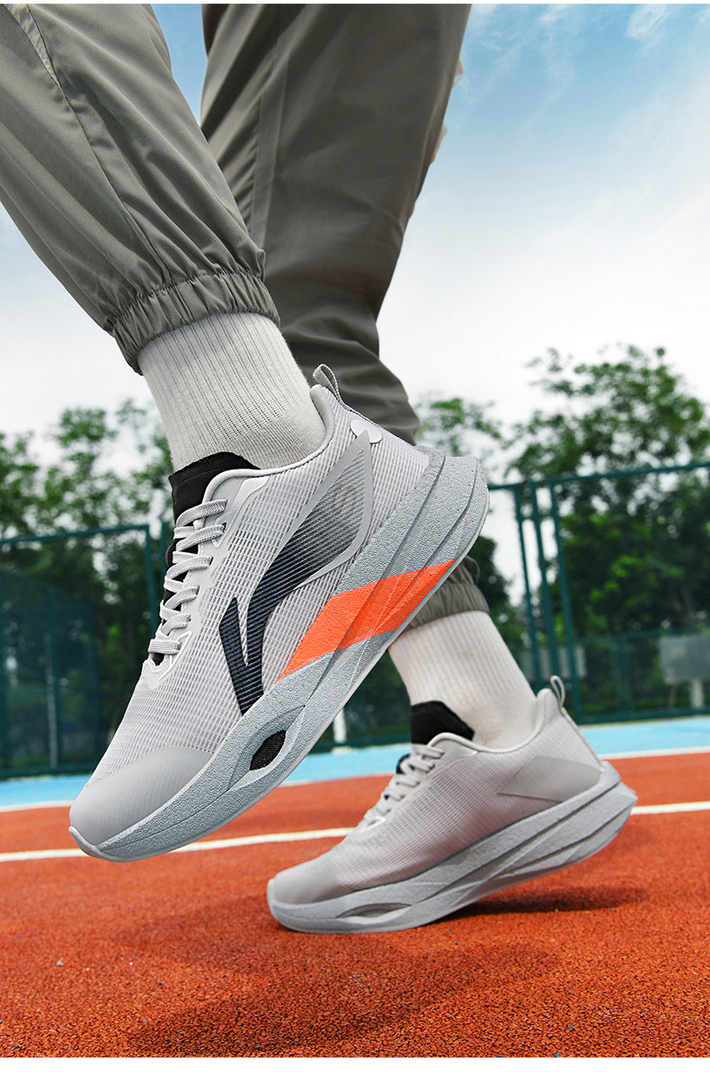 Autumn and Winter New Style Wind Chasing por Double Mesh Real Explosive Carbon Plate Rebound Cushioning Running Shoes Student Racing Training Sports Shoes