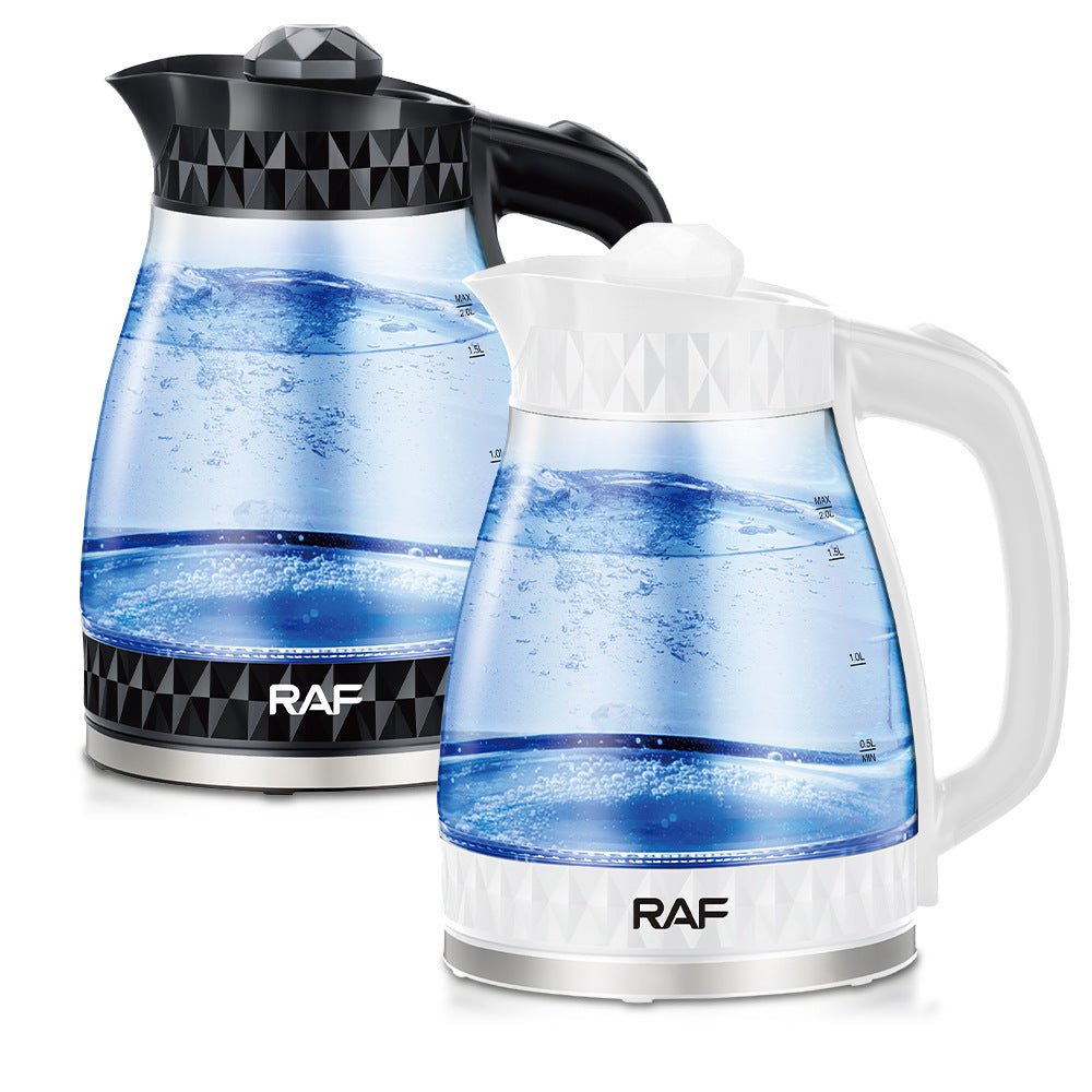 RAF European Standard Transparent Glass2L Electric Kettle Automatic Large Capacity Multi-Functional Kettle Overheat Protection