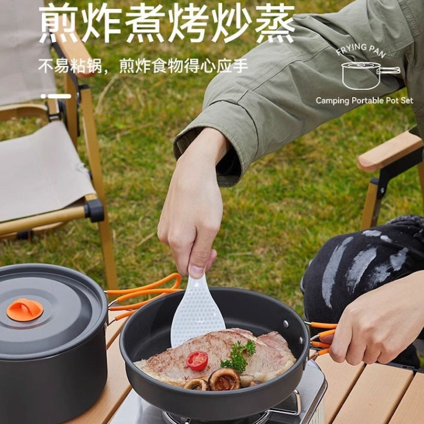 Cookware Set Pot Camping Tableware Cookware Camping Equipment Full Set Kettle Frying Pan Cooking Stove  Multi-Purpose