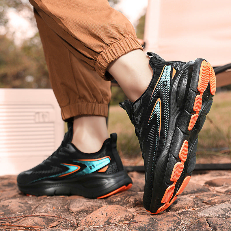 Large Size Leather Surface Fleece-Lined Thickened Warm Casual Sports Shoes Waterproof Non-Slip Cotton Shoes Real Explosive Carbon Plate Running Shoes