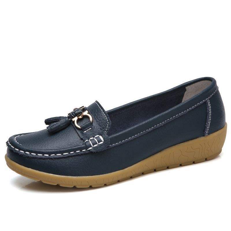 Women's Shoes Flat Soft Sole Thick Sole Loafers Thickened Nurse Shoes Rubber Sole Wedge Slip-On Women's Shoes