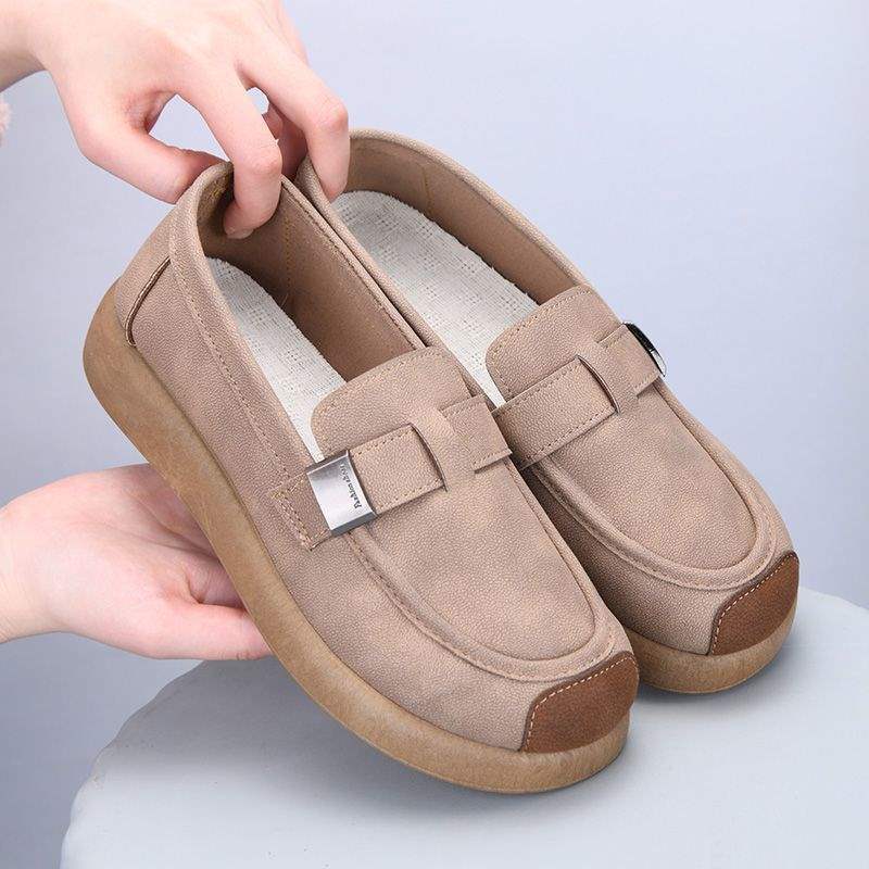2025New Birkenstock Shoes for Women, Old North Cloth Shoes, Non-Slip Breathable Soft Sole, Non-Slip Mom Shoes, Spring Single Shoes