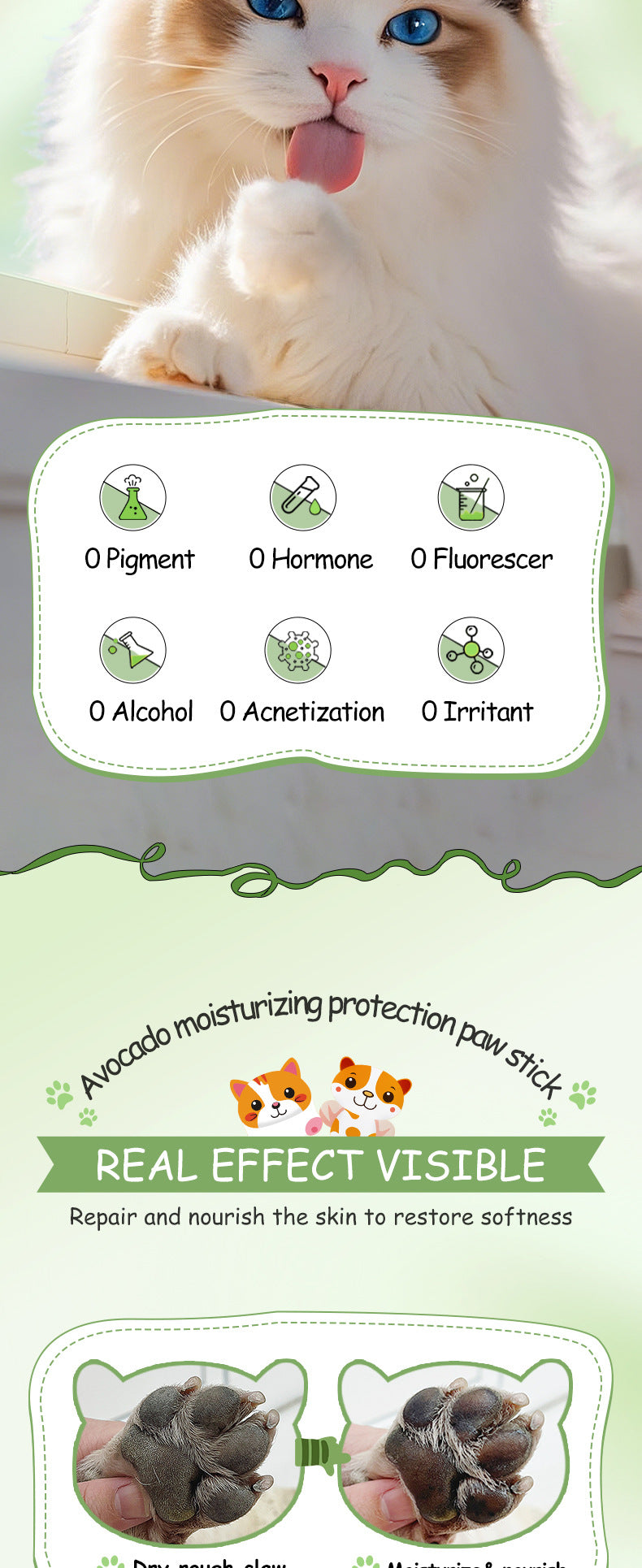 Cross-border Pet Paw Care Stick4.5g Avocado Moisturizing and Nourishing Kitten and Puppy Paws Export Manufacturer Wholesale