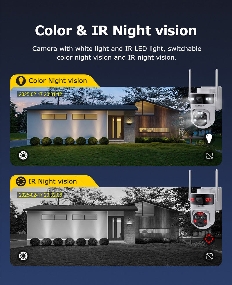 Manufacturer Private Model Outdoor4G Three-eye Solar Camera6MP High Definition Full Color1510x Zoom Solar Surveillance