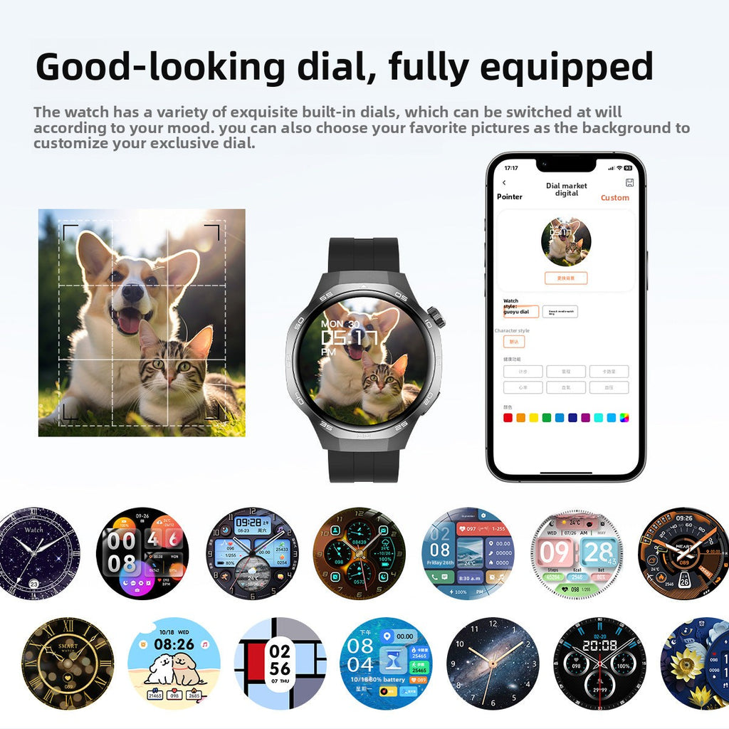 Watch5 Max Smart Watch1.52inch Bluetooth Call, Heart Rate Monitor, Pedometer, Sleep Monitoring, Waterproof, Shockproof, Dustproof Sports