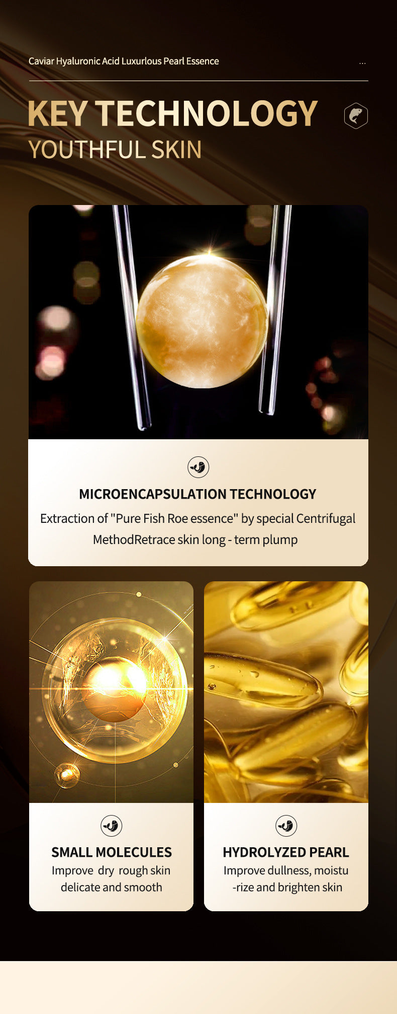 Caviar Pearl Essence30mlSADOER Hyaluronic acid hydrating moisturizing wholesale for cross-border trade