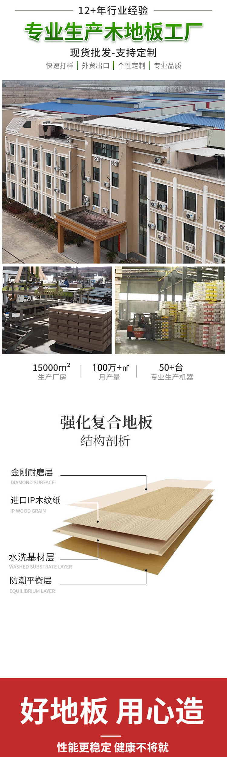 12mm Pregnancy and Baby Family-Specific Flooring ENF Grade Environmental Protection Reinforced Composite Wood Floor 10,000-Round Wear-Resistant Floor Heating Locking