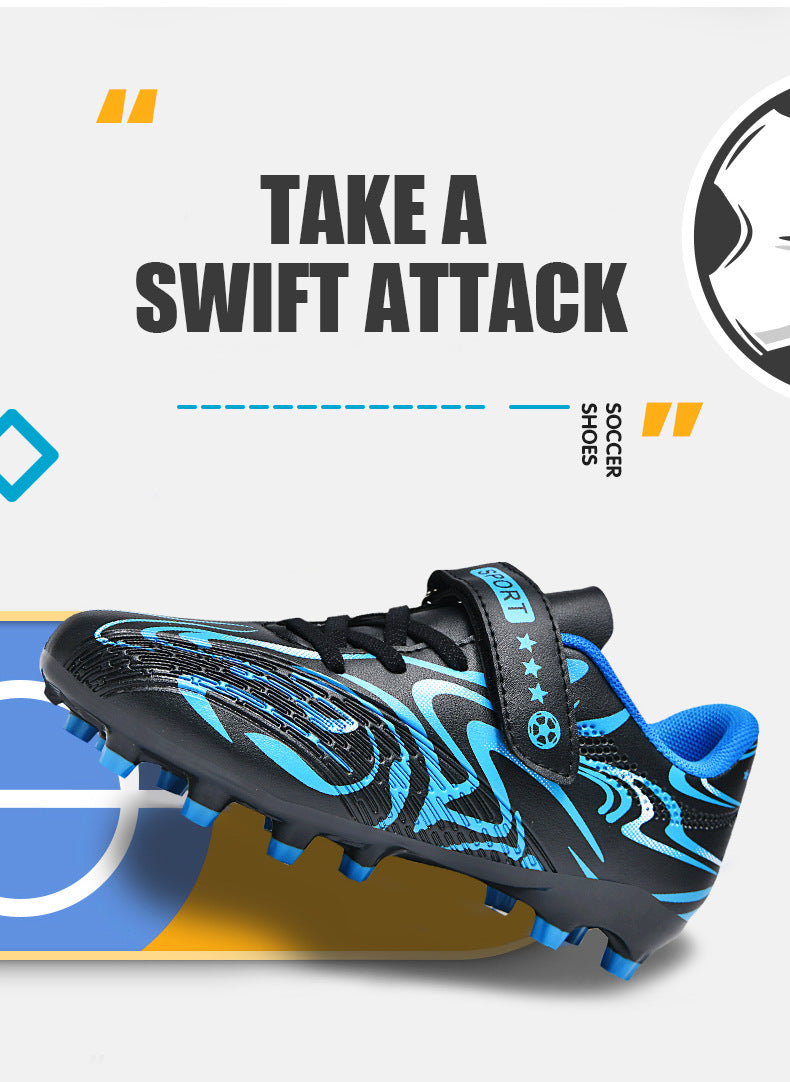 2025New Football Shoes for Men and Women, Medium and Large Children, Students, Long Spike Training Shoes, Youth Grass and Artificial Grass Field Sports