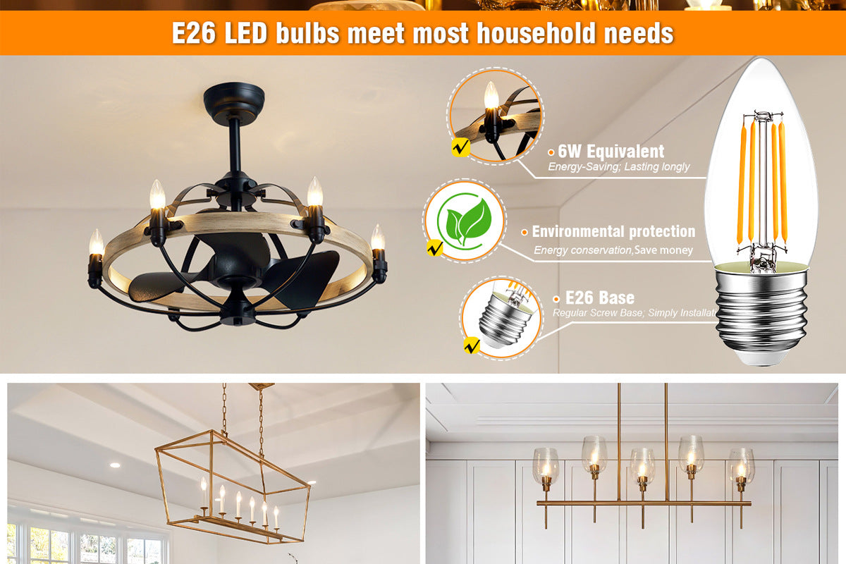 B11Glass Bubble LED Incandescent Bulb E26Edison Retro Light Bulb Replacement2W4W6W Incandescent Bulb