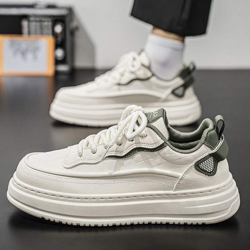 Men's Shoes2025Summer New Breathable Versatile Low-Top Casual Sneakers Men's Leather Waterproof Sports White Trendy Shoes