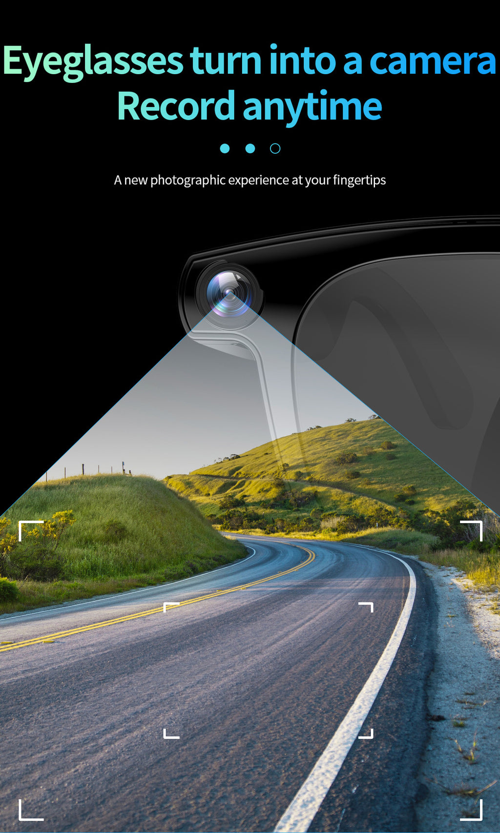 CY01Smart Glasses800100 Megapixel Camera with Image Stabilization1200P Video Recording AI Simultaneous Translation Character Recognition