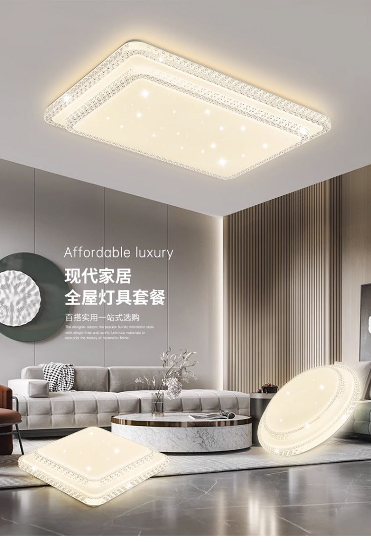 2025New led Ceiling Lamp Living Room Large Lamp Fashion Lighting Simple Modern Light Luxury Imitation Crystal Bedroom Lamp