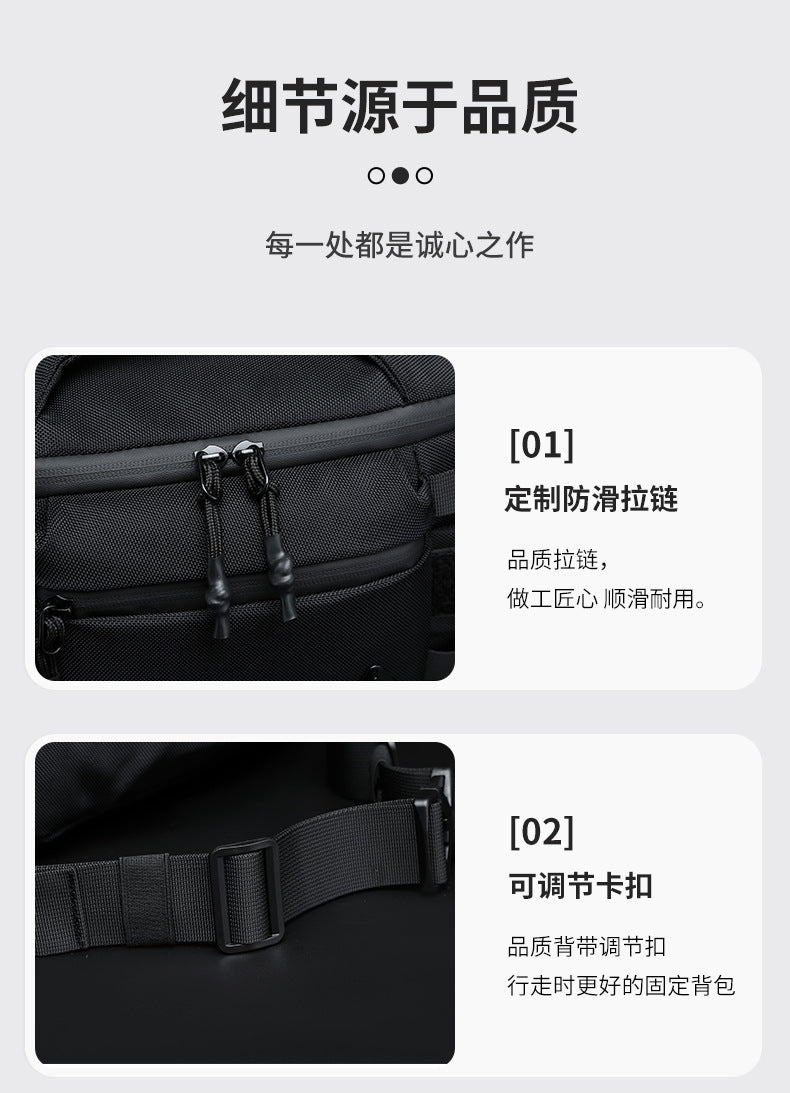 OZUKO Men's Waist Bag Waterproof High-End Crossbody Bag Chest Bag Tactical Trendy Portable Functional Travel Bag