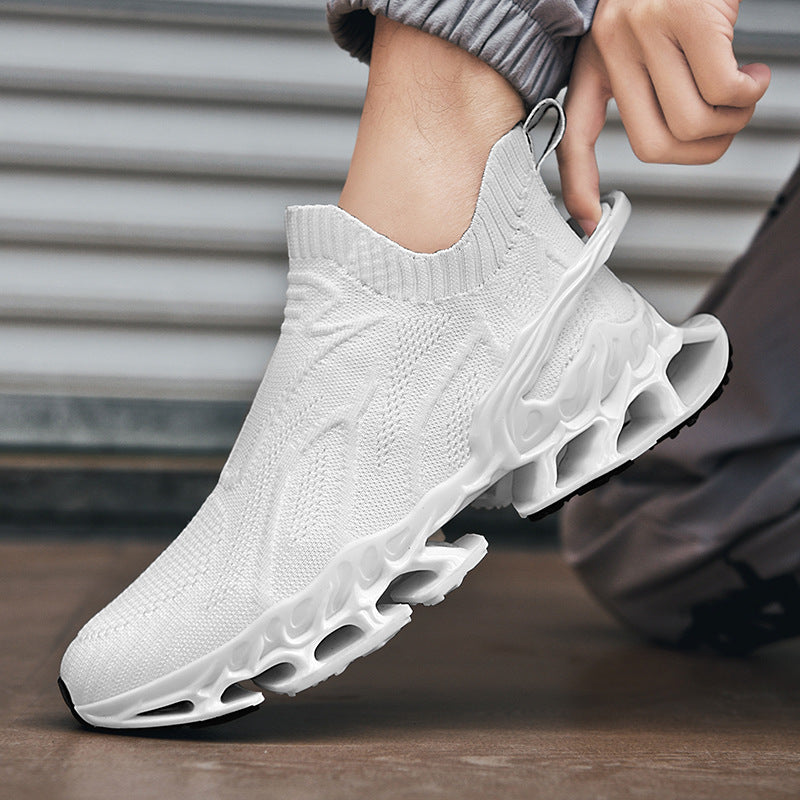 Summer Breathable Mesh Large Size Men's Shoes Trendy Mesh Shoes Men's Blade Running Shoes Sports Height-Increasing Flyknit Socks Trendy Shoes