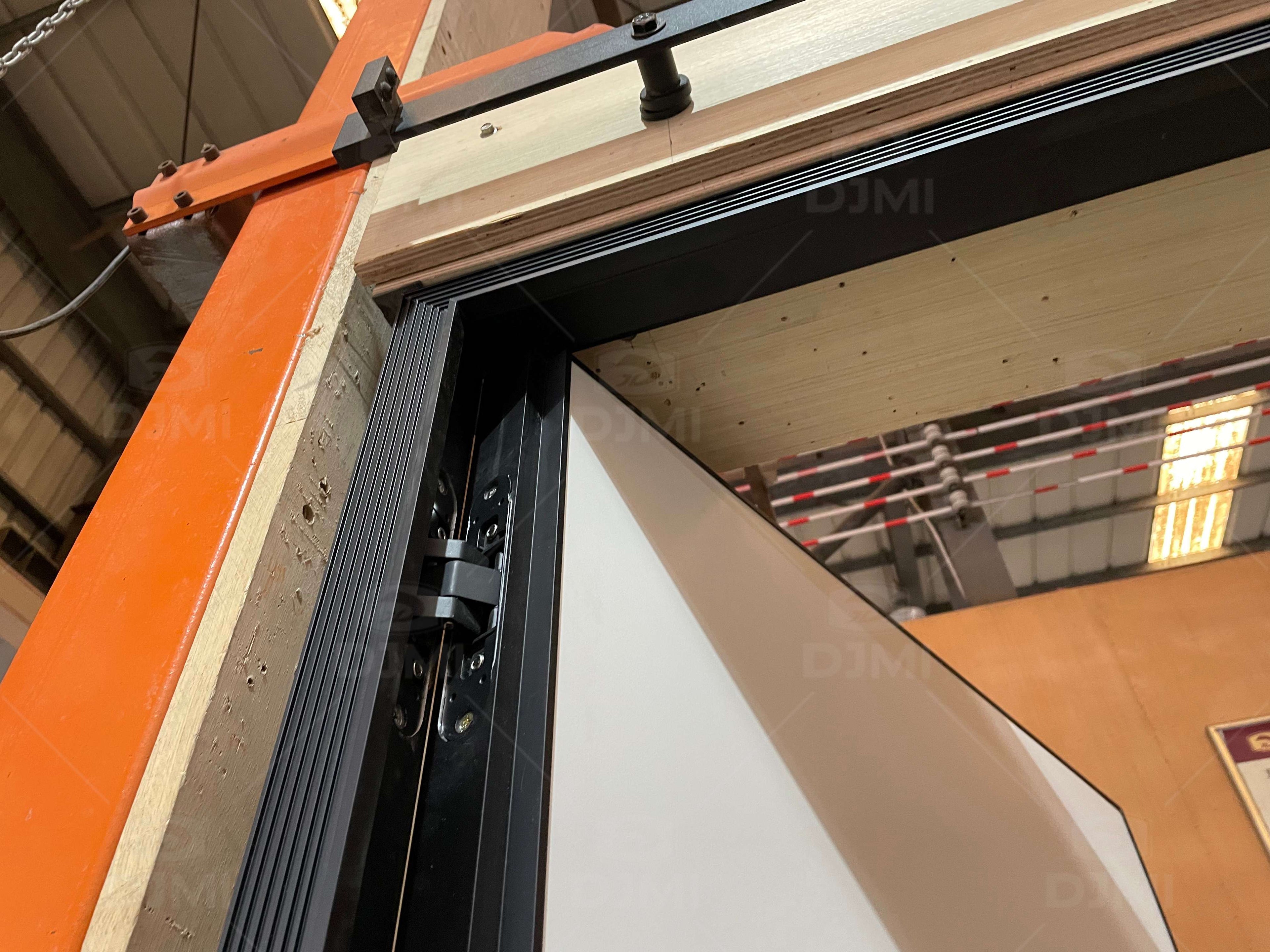 China Top Manufacturers Custom Aluminum Frame HPL/Melamine Surface Internal Hidden Wood Door with Silent Lock for House Interior