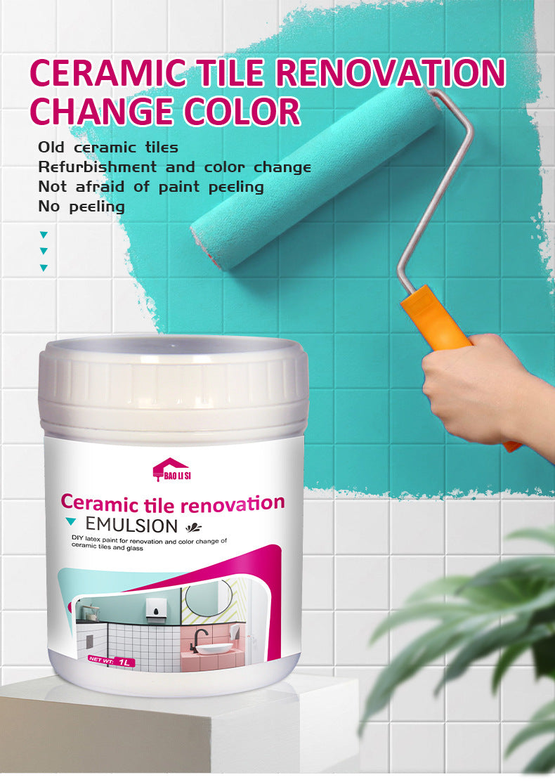 Water-Based Tile Paint Bathroom Floor Tile Color Change Renovation Coating Toilet Glass Wear-Resistant Waterproof Paint Matte