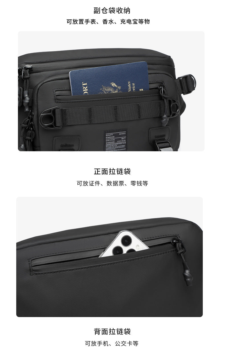 Men's Waist Bag Trendy Brand Crossbody Bag High-end Chest Bag Multi-functional Outdoor Portable Waterproof Men's Shoulder Bag