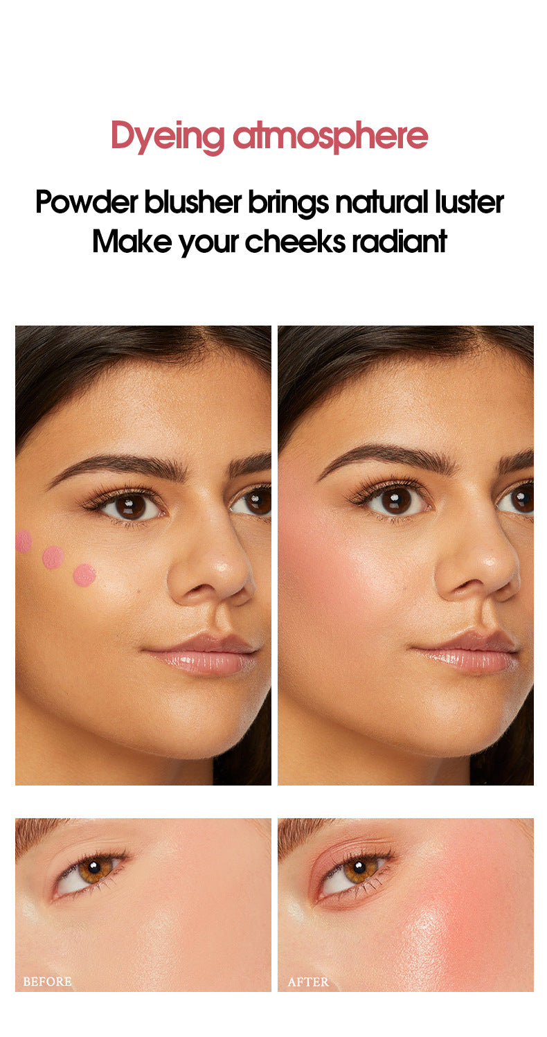 Matte Blush Cream15g Nude Six-Color Waterproof Gradient Blush Cream Version Daily Makeup