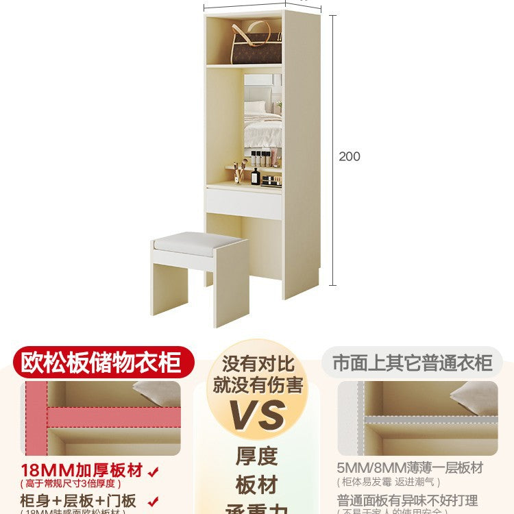 Custom Wardrobe One-Door to Ceiling Combination Home Bedroom Furniture Simple Modern European Pine Board Storage Closet