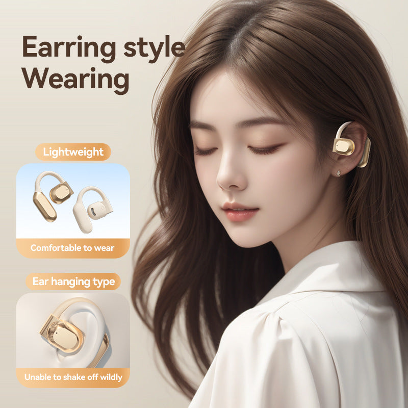 M62Popular AI Translation Bluetooth Earphones Bone Conduction Ear Hook Digital Display Long Battery Life Wireless Bluetooth Earphones