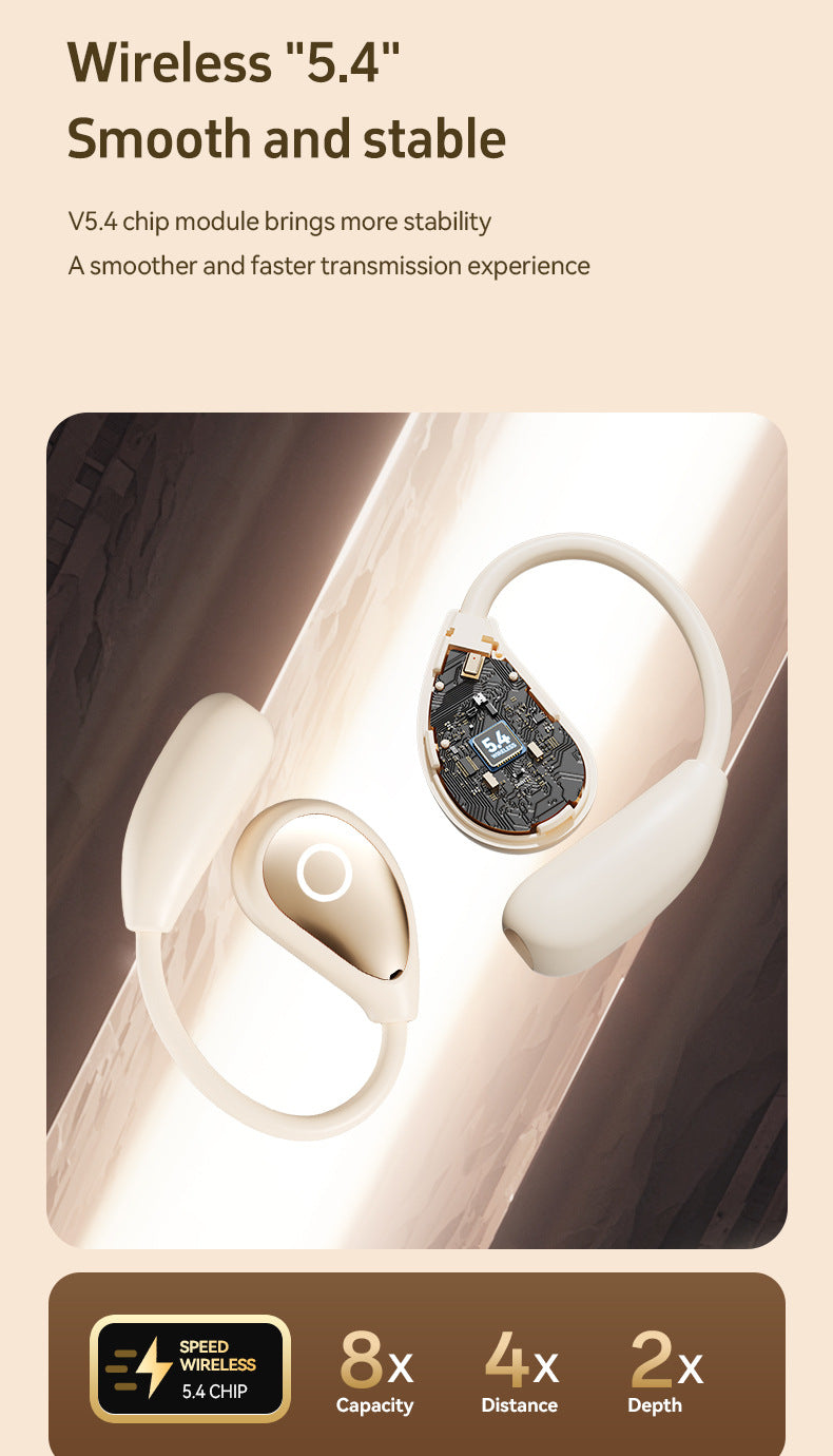 Popular M96Leather Texture Ear-Hook Bluetooth Earphones Ultra-Long Battery Life High-Value Private Model Wireless Bluetooth Earphones