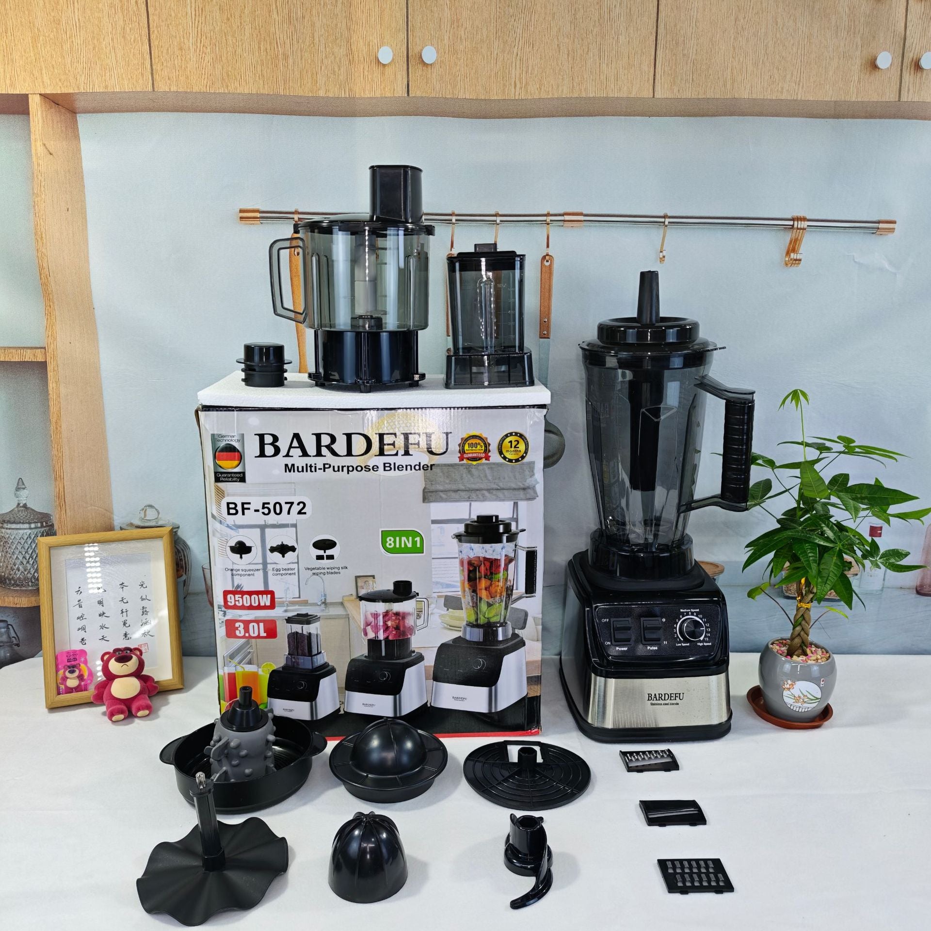 4L8in1blender Stainless Steel High-Power Pure Copper Blender Meat Grinder Ice Crusher Juicer Blender