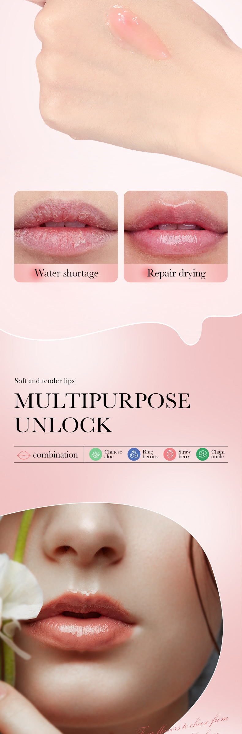 Full English Lip Balm SADOER Honey Hydrating Avocado Anti-Dry Crack Peach Lip Mask  Wholesale