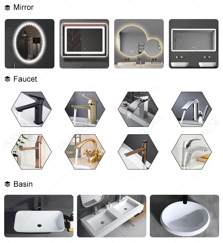 80CM Sink Luxury Storage Furniture Frees Standing Modern Design Toilet Painted Vanity Bathroom Cabinet