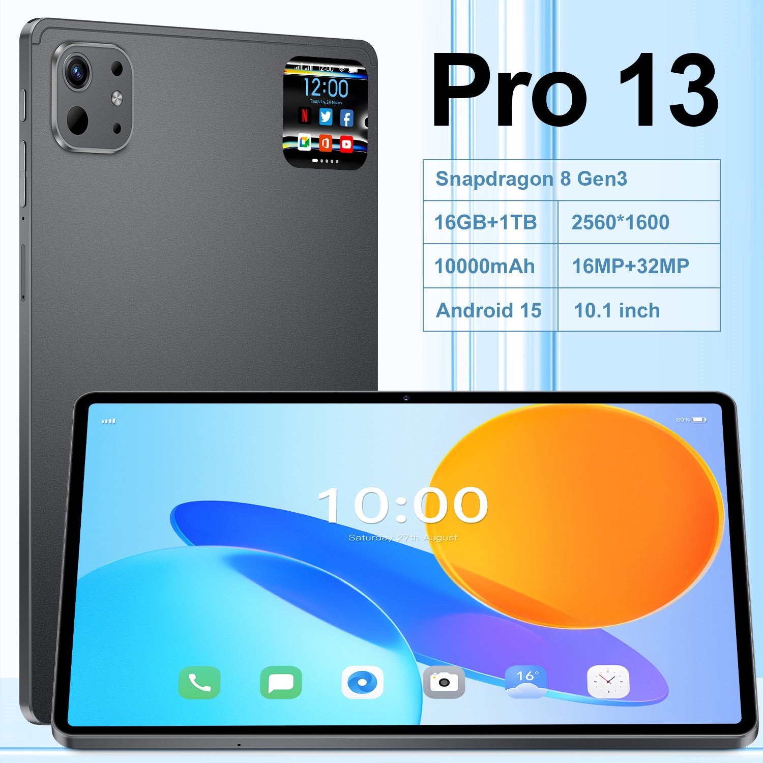 New Hot-Selling Tablet Computer10.1Inch Pro 13 Android16+1TB HD Screen Wholesale Southeast Asia