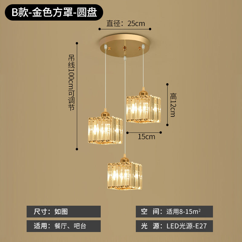 Restaurant Pendant Light Three-Head Modern Minimalist Bar Creative Dining Table Bedroom Unique Living Room Dining Room Grand Nordic Lighting