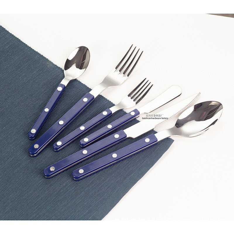 Stainless Steel Knife, Fork, and Spoon Three-Piece Set ins Wind Tableware Set Knife and Fork Cream Style Steak Western Knife and Fork Set