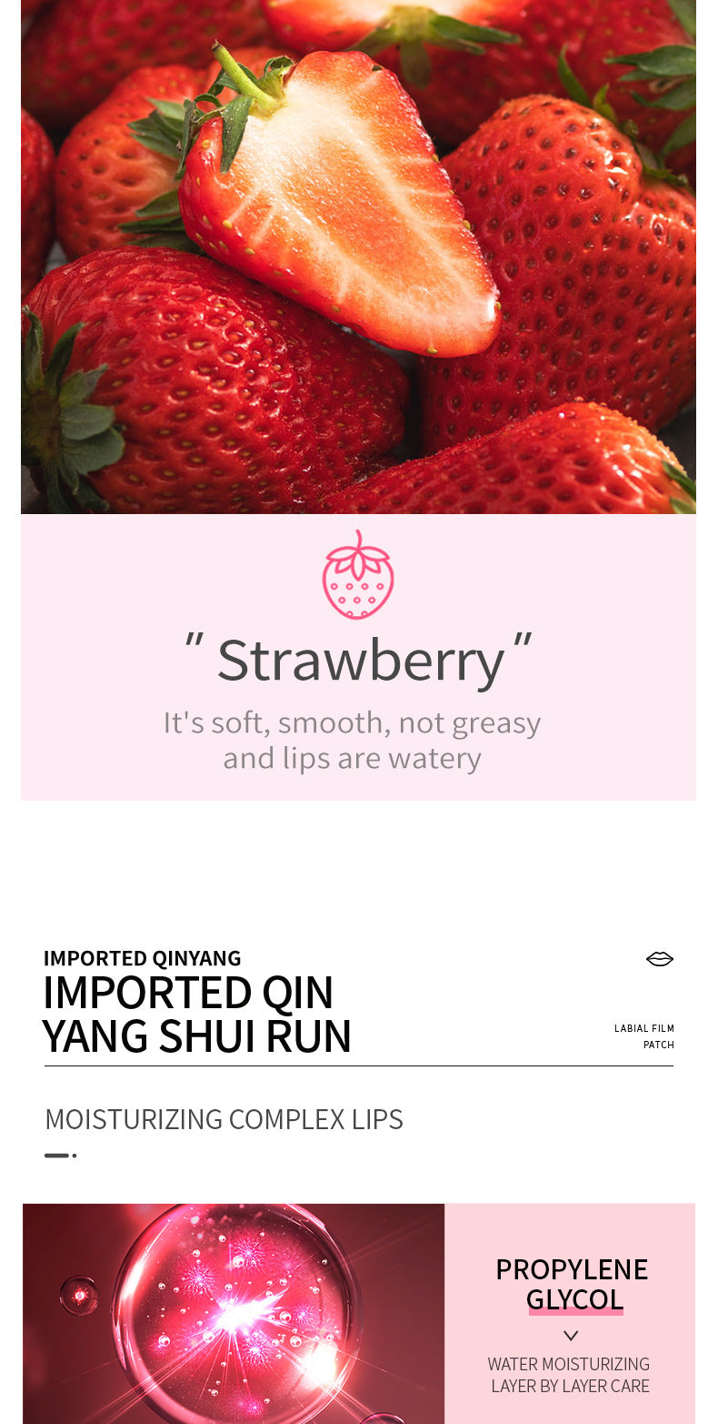 Cross-border Boxed Lip Mask8gx20slice Fruit Strawberry Moisturizing Care Moisturizing Lip Mask Foreign Trade Manufacturer Wholesale