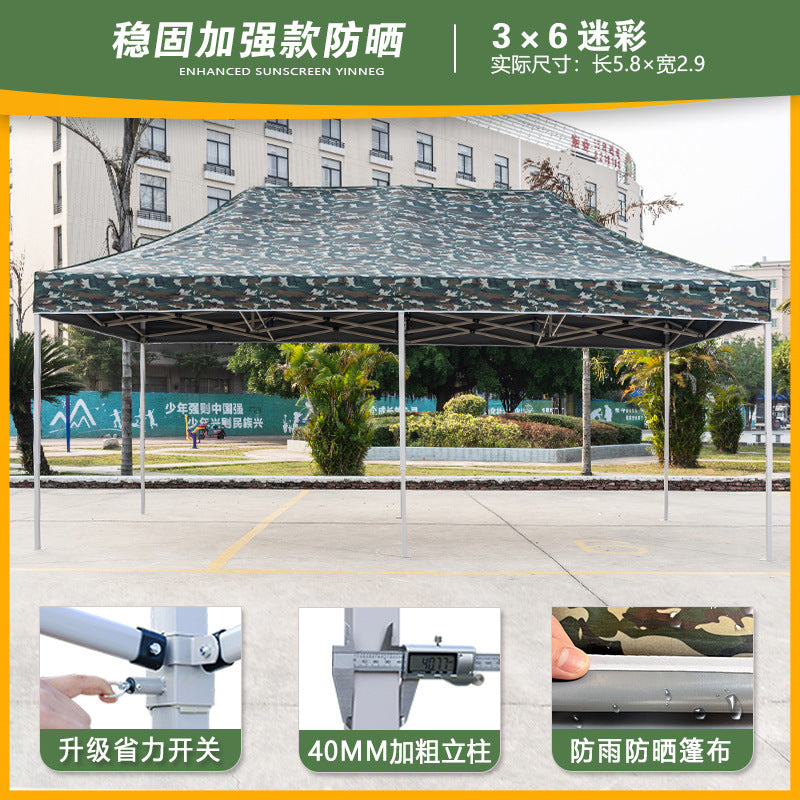 Four-corner Stall Tent Extra Thick Custom Advertising3x3Thickened Outdoor Commercial Exhibition Sunshade Folding Canopy