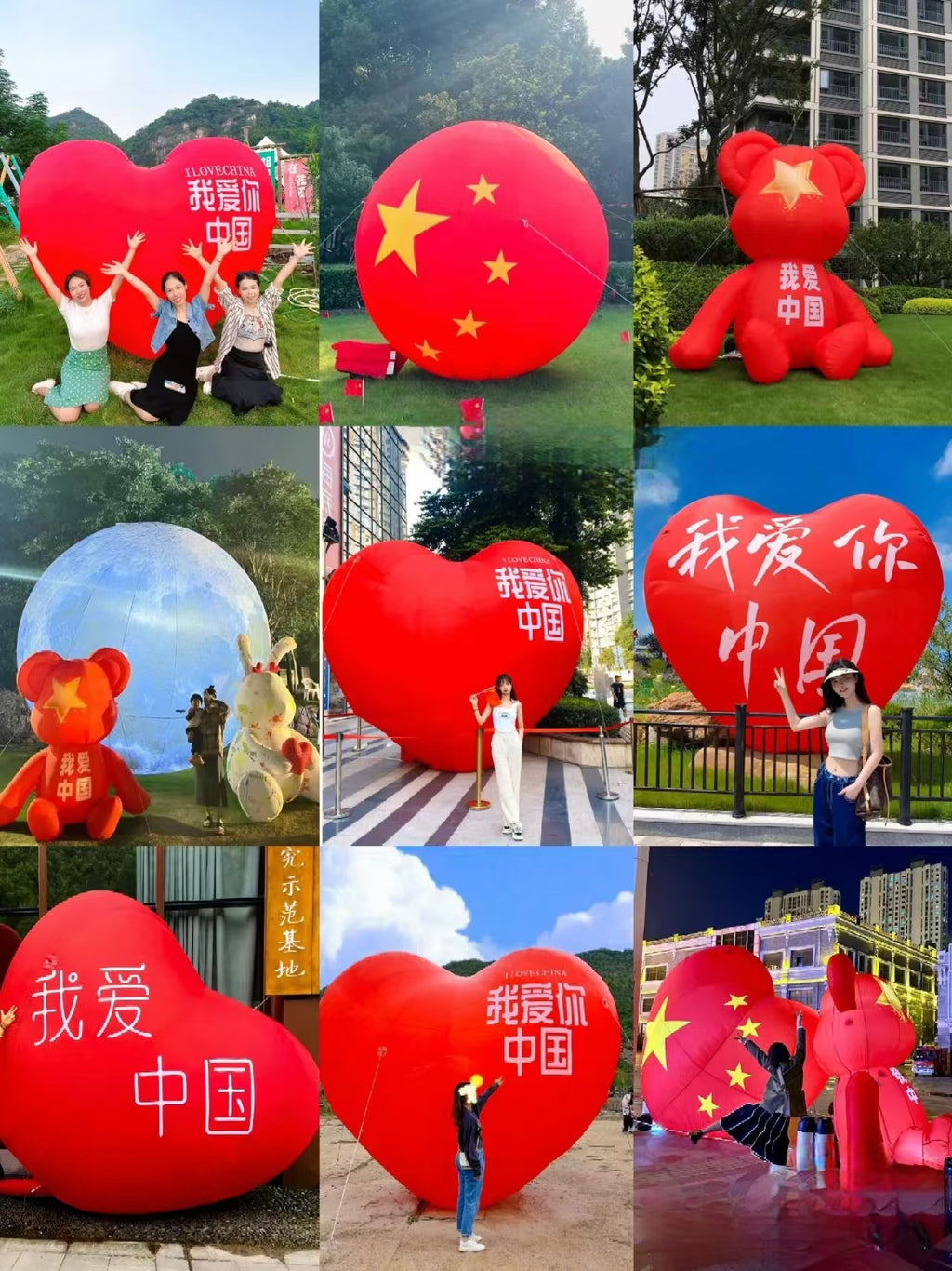 Inflatable Santa Claus Climbing Wall Doll Heart Flower Hot Air Balloon Store Opening Decoration Large Size