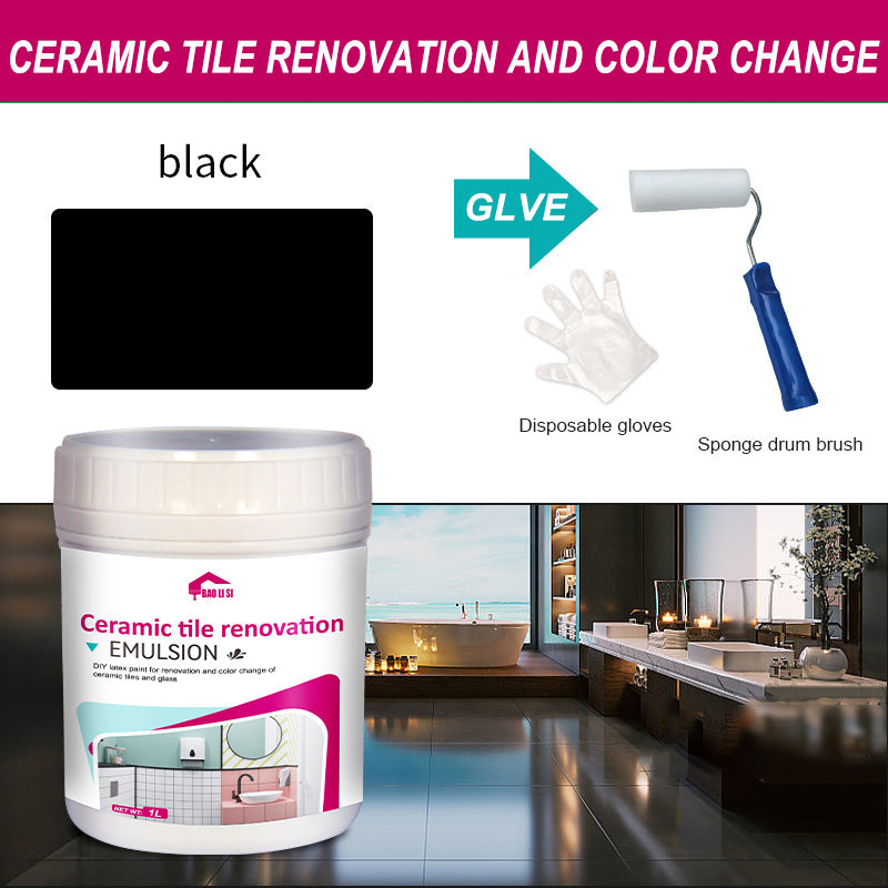 Water-Based Tile Paint Bathroom Floor Tile Color Change Renovation Coating Toilet Glass Wear-Resistant Waterproof Paint Matte