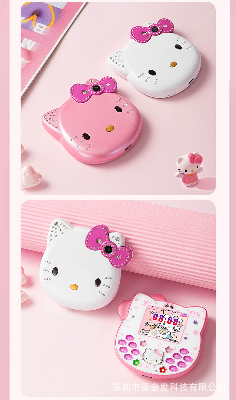 i168Mini Button Straight New Model Mini Hellokitty Small Phone Hot Sale Cartoon Cute