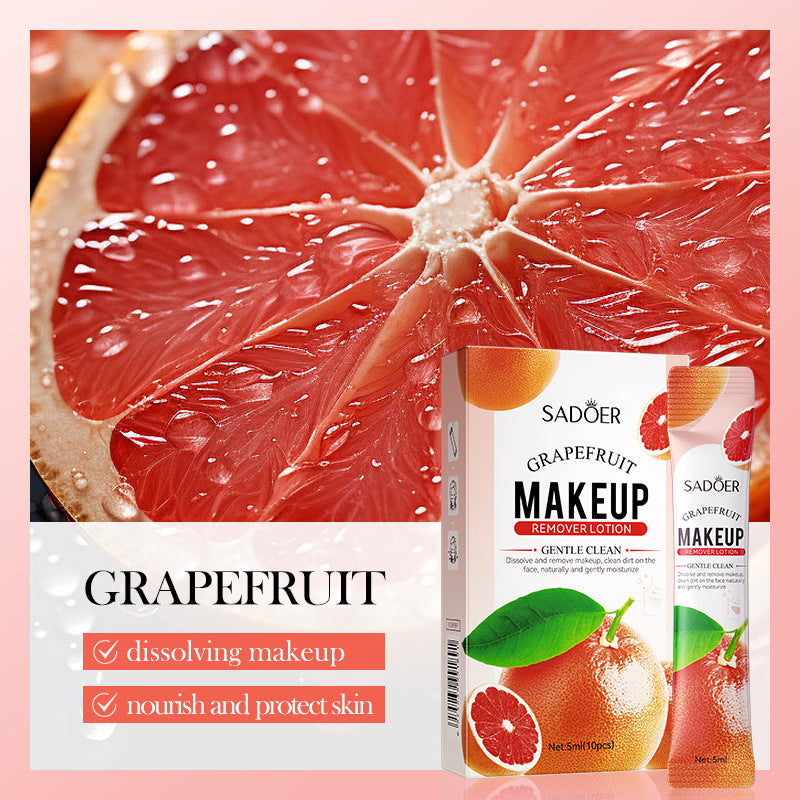 Cross-border Grapefruit Makeup Remover5mlx10pcs Refreshing Gentle Cleansing Care Clean Makeup Remover Export Manufacturer Wholesale