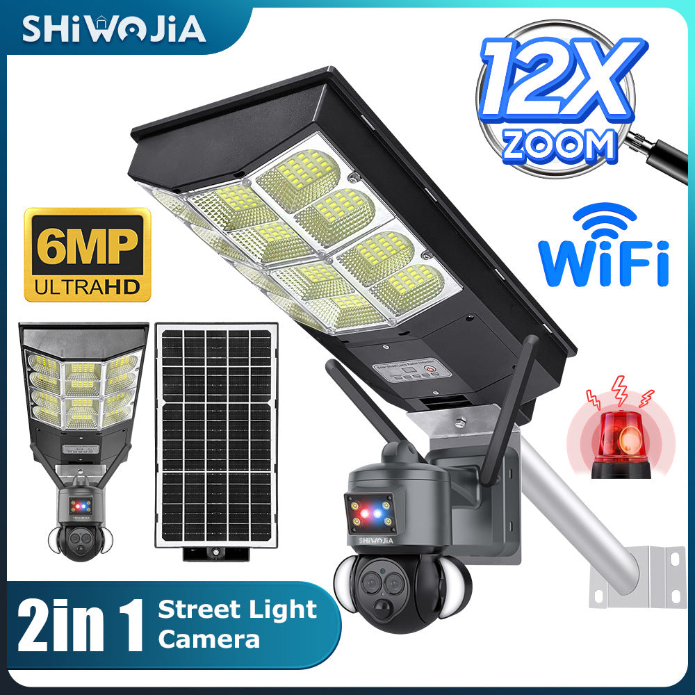Courtyard12High Definition Zoom Solar Street Light Monitoring600Wanquan Color Night Vision Multi-screen Camera