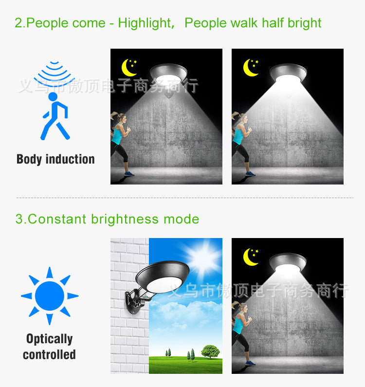 Outdoor Solar Lights LED Wall Light Human Body Sensing Street Light Waterproof Garden Villa Lighting Street Lamp
