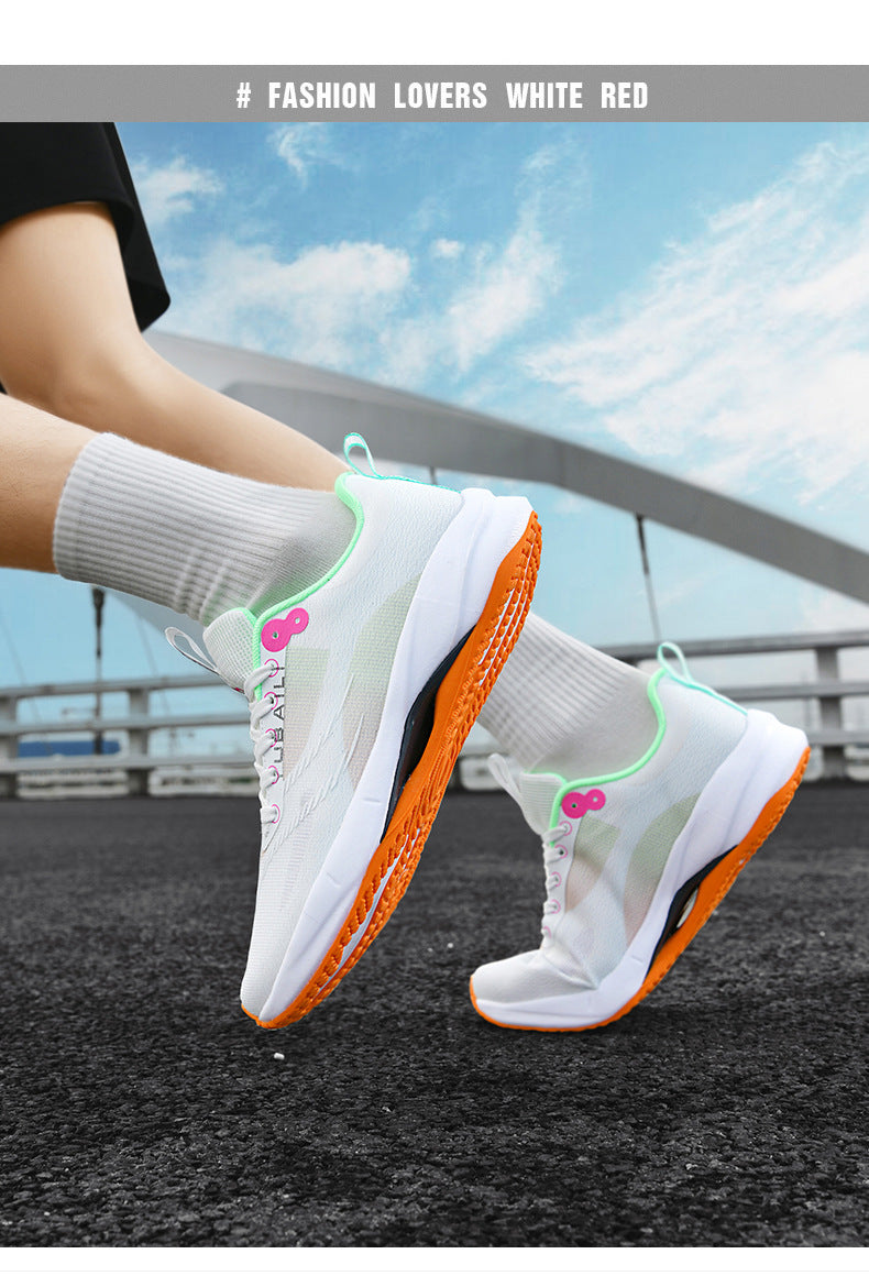 Summer Men's Fashion Breathable Sneakers Student Outdoor Trendy Lace-up Thick-soled Low-top Casual Running Shoes