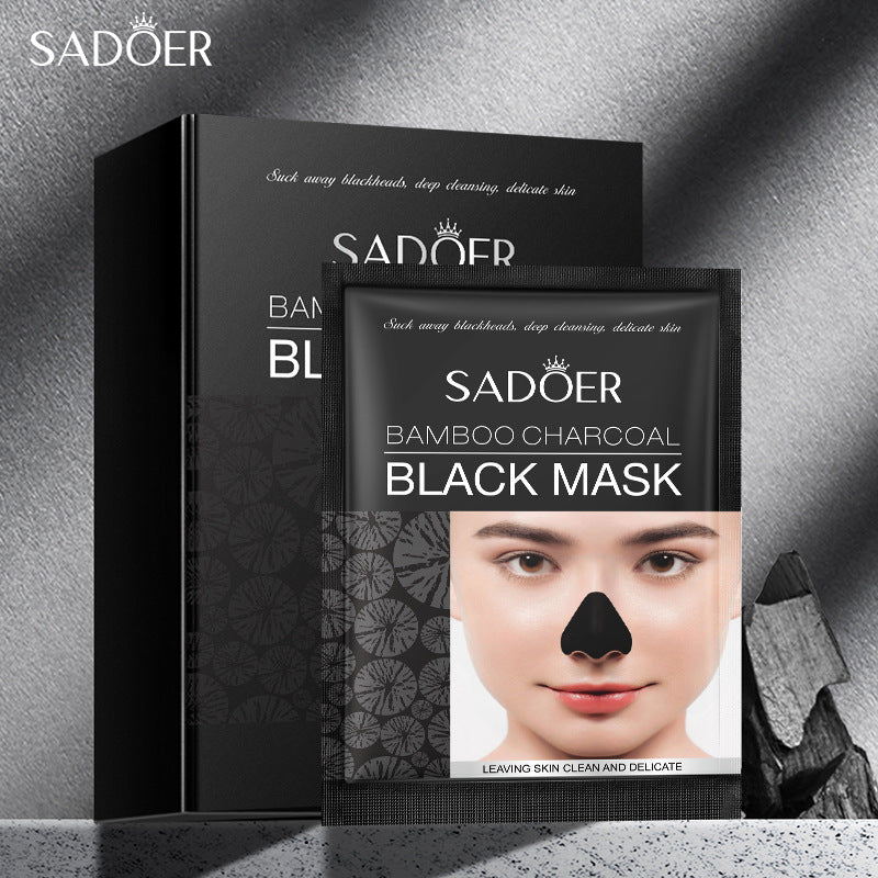 Bamboo Charcoal Blackhead Absorbing Nose Mask Patch SADOER T District Care Box Set Cross-Border Foreign Trade Live Wholesale